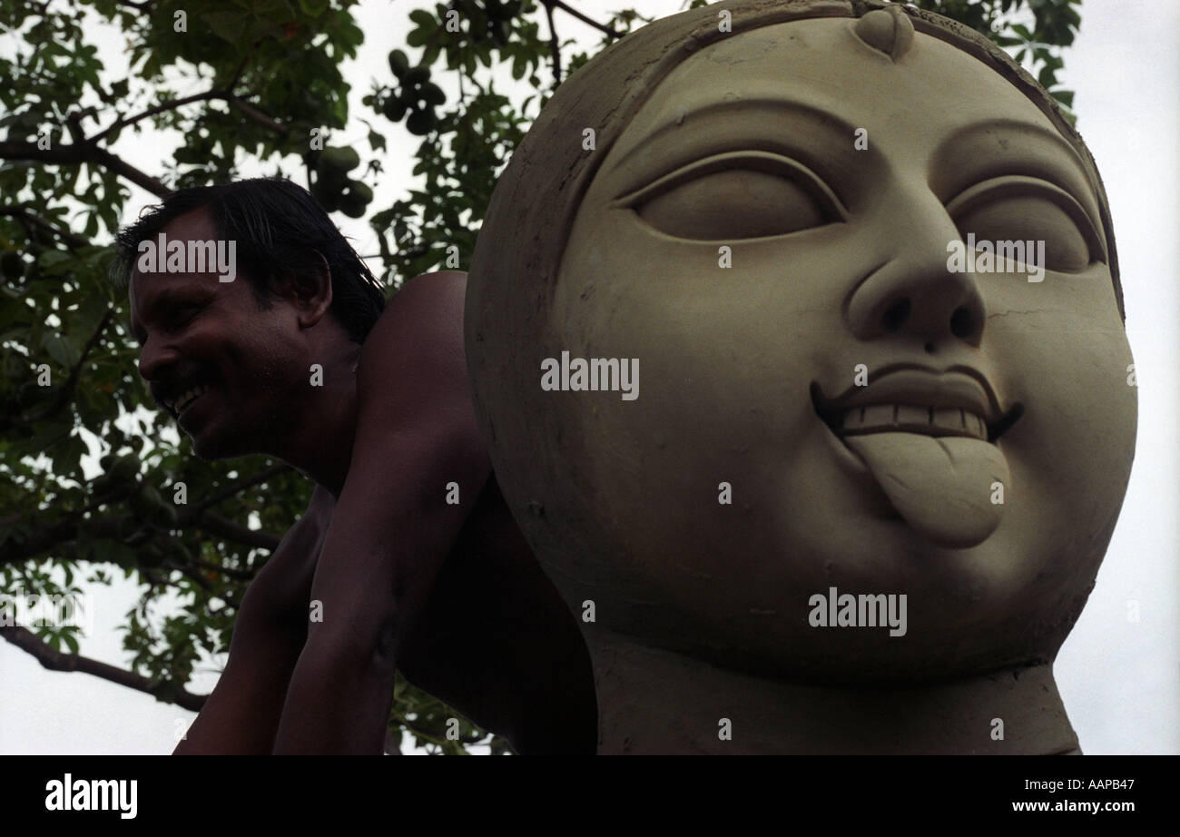 Kopf der Göttin Kali mit lächelnden artisan Stockfoto