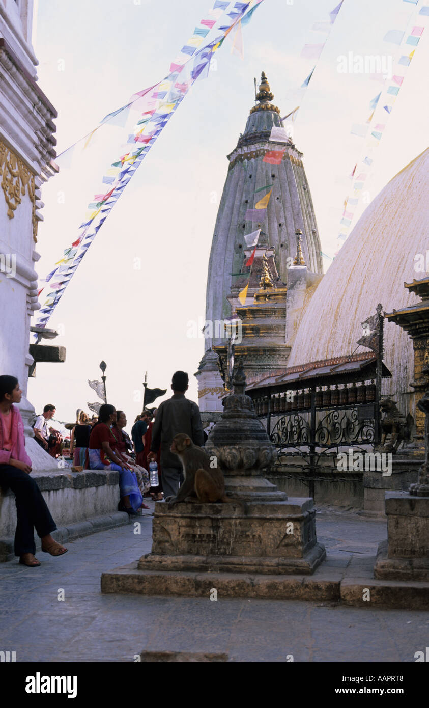 Swayambhunath Tempel Kathmandu Nepal Stockfoto