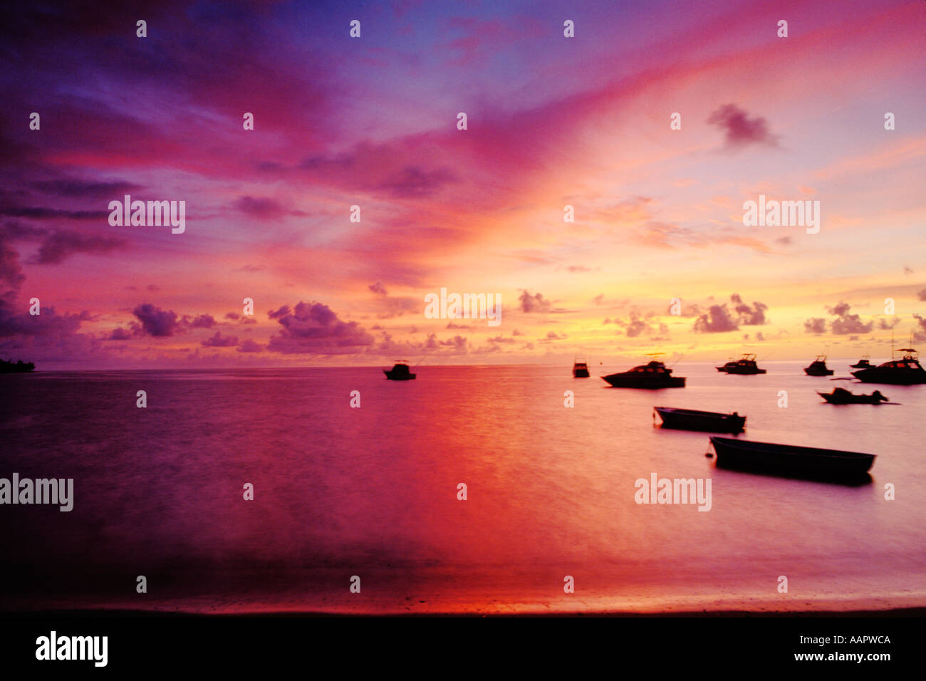 Mauritius, Sonnenuntergang, Tamarin Stockfoto