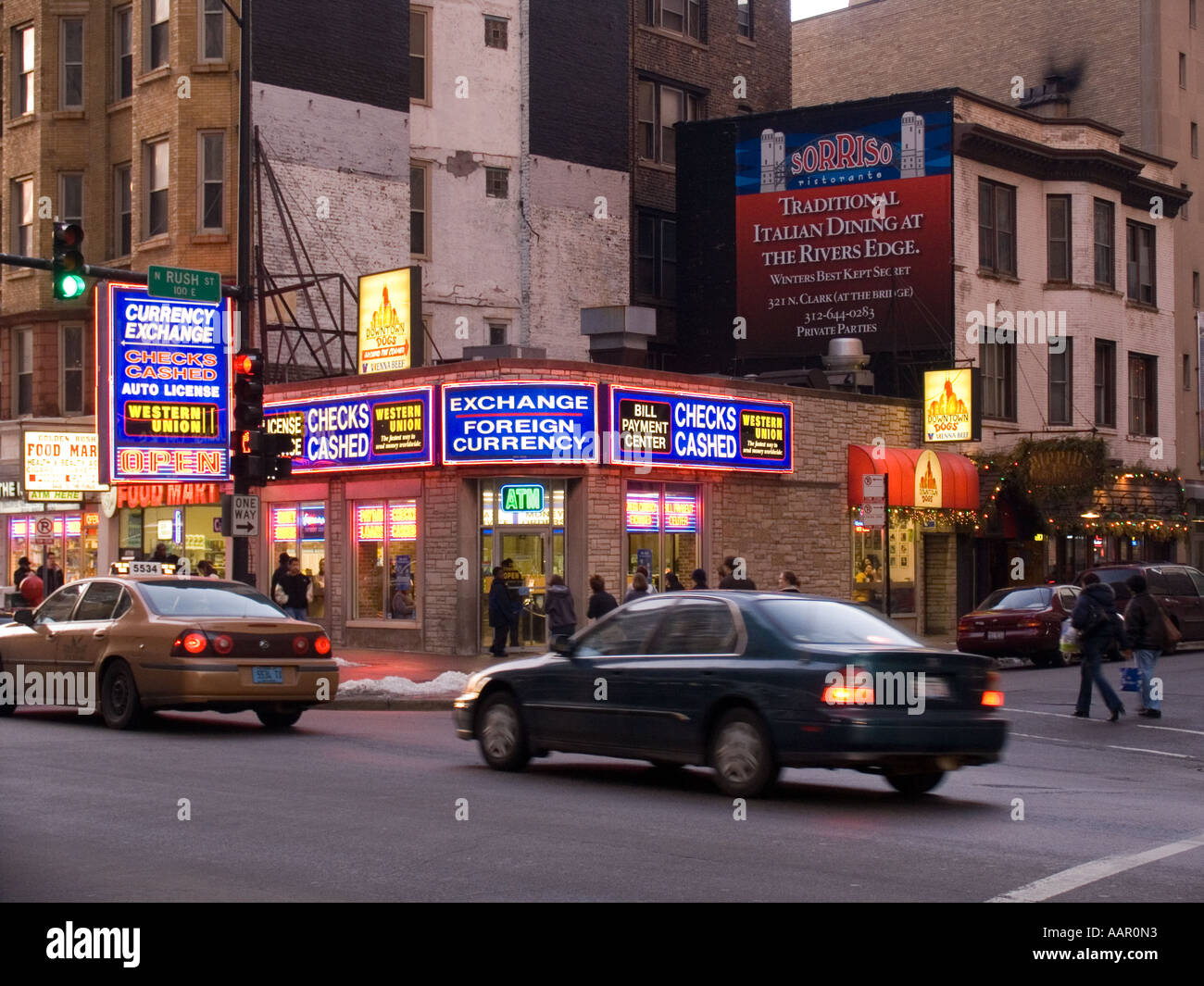 Wechselstube Chicago Illinois Stockfoto