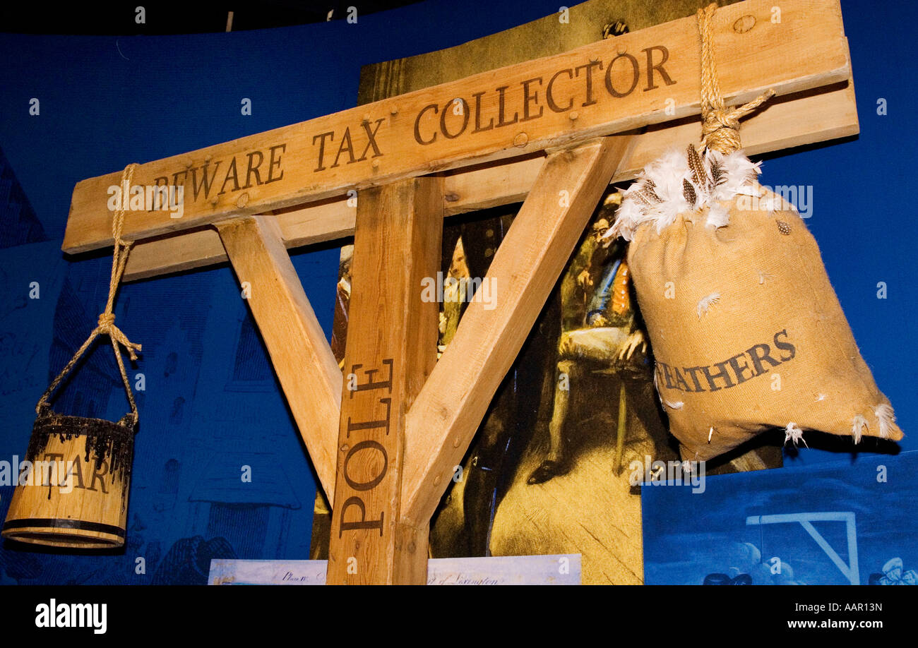 Achtung: Das Schild des Steuerpflichtigen Mount Vernon Museum, Heimstadion von George Washington, Washington D.C. Stockfoto