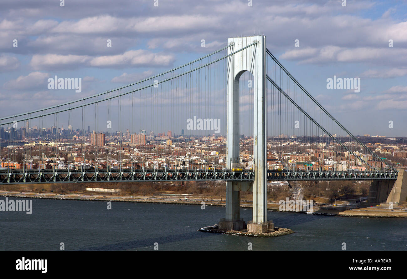 Verrazano verengt Brücke verbindet Brooklyn mit Staten Island New York Stockfoto