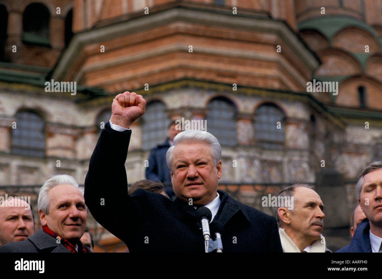 BORIS JELZIN BORIS JELZIN IN MOSKAU 3 93 VERFASSUNGSKRISE Stockfoto