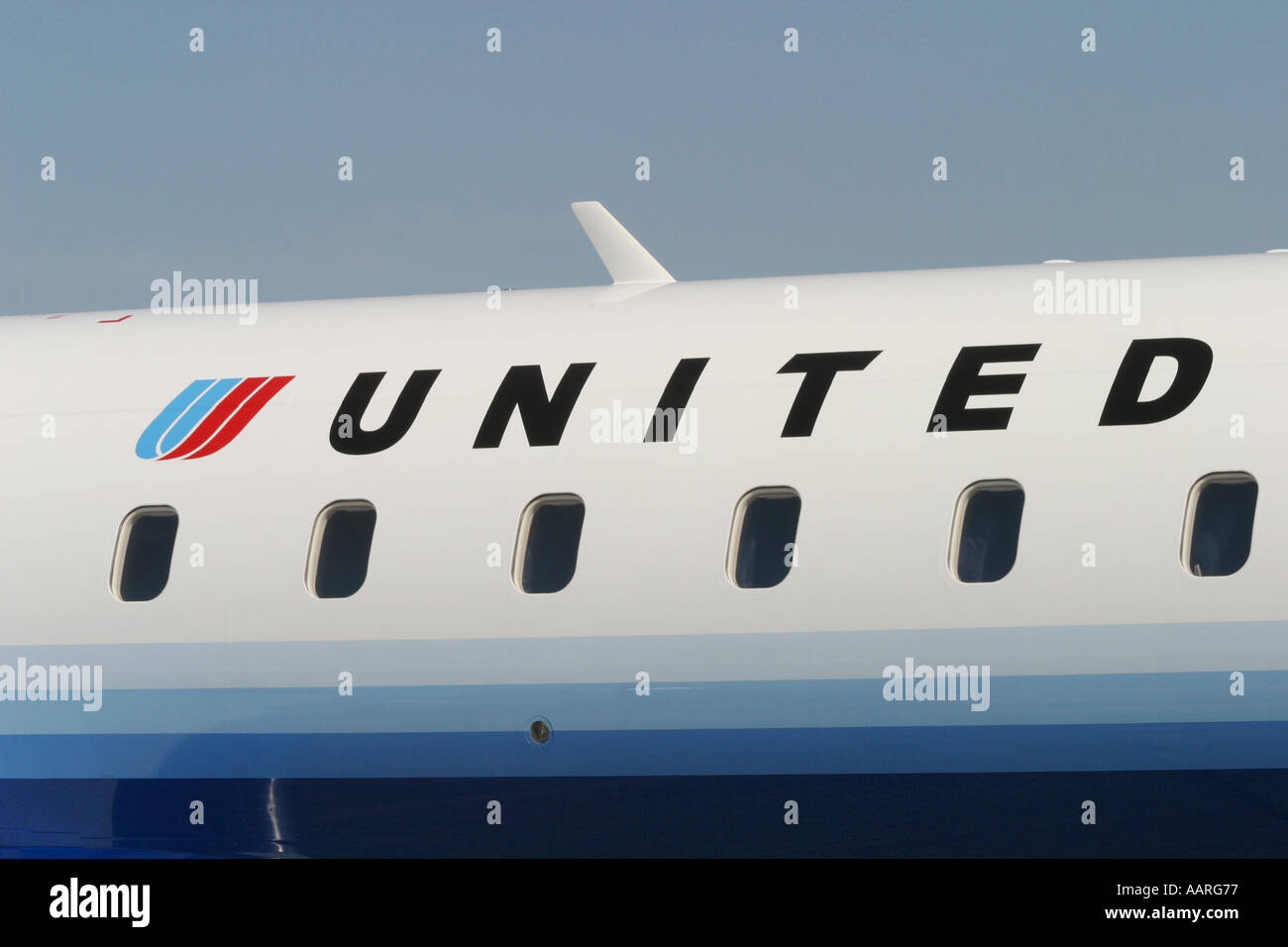 United Airlines amerikanische Flugzeug Flugzeug Flughafen Firmenlogo auf Flugzeuge Stockfoto