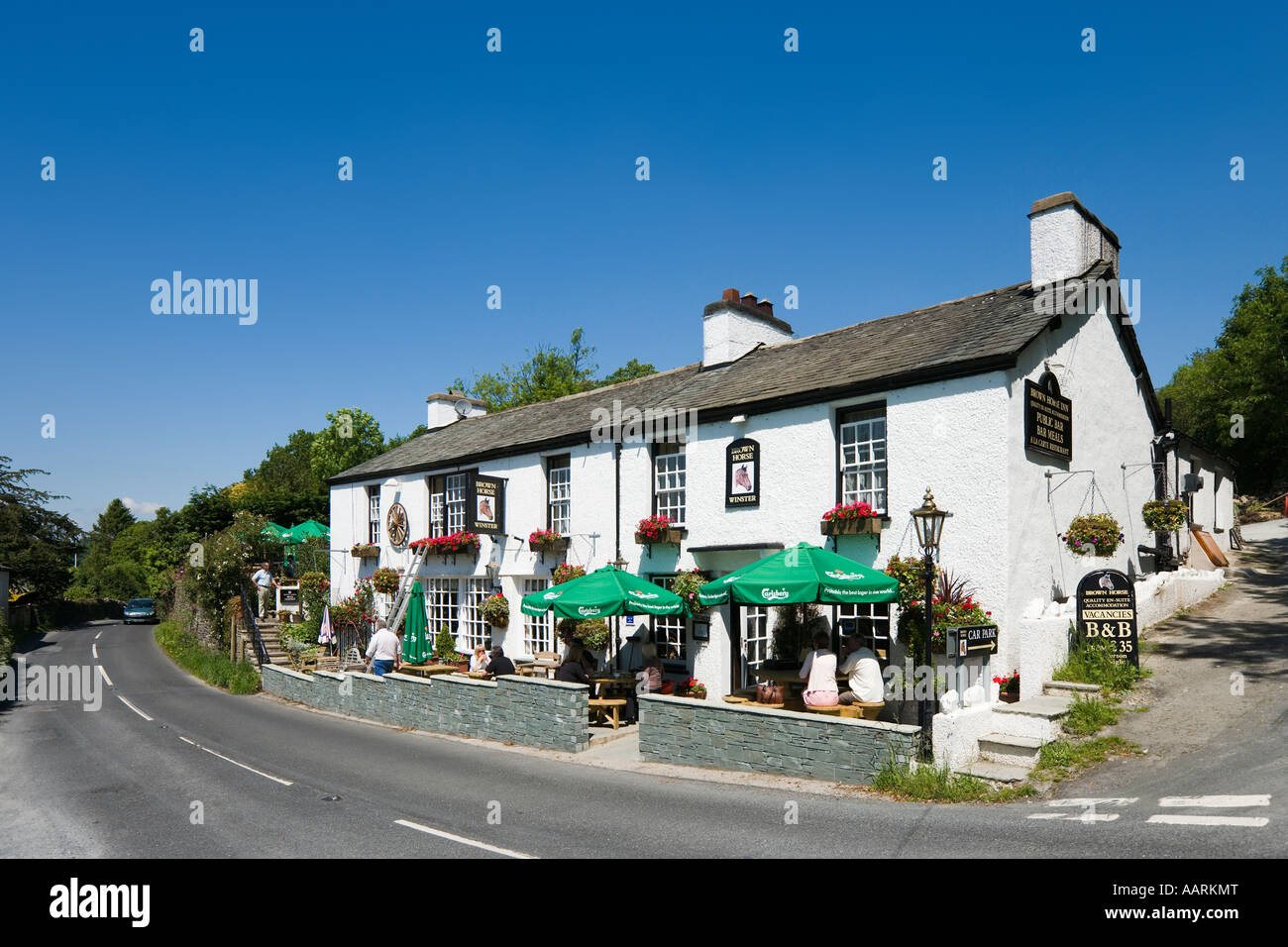 Brown Horse Inn A5074 in der Nähe von Windermere, Lake District National Park, Cumbria, England, UK Stockfoto