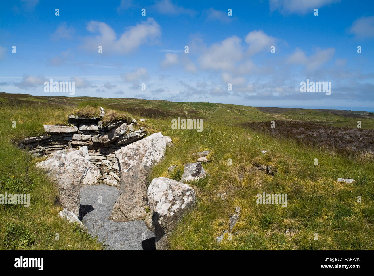 dh CAIRN von bekommen CAITHNESS neolithischen kurze gehörnten chambered Cairn Orkney Cromarty Typs Stockfoto