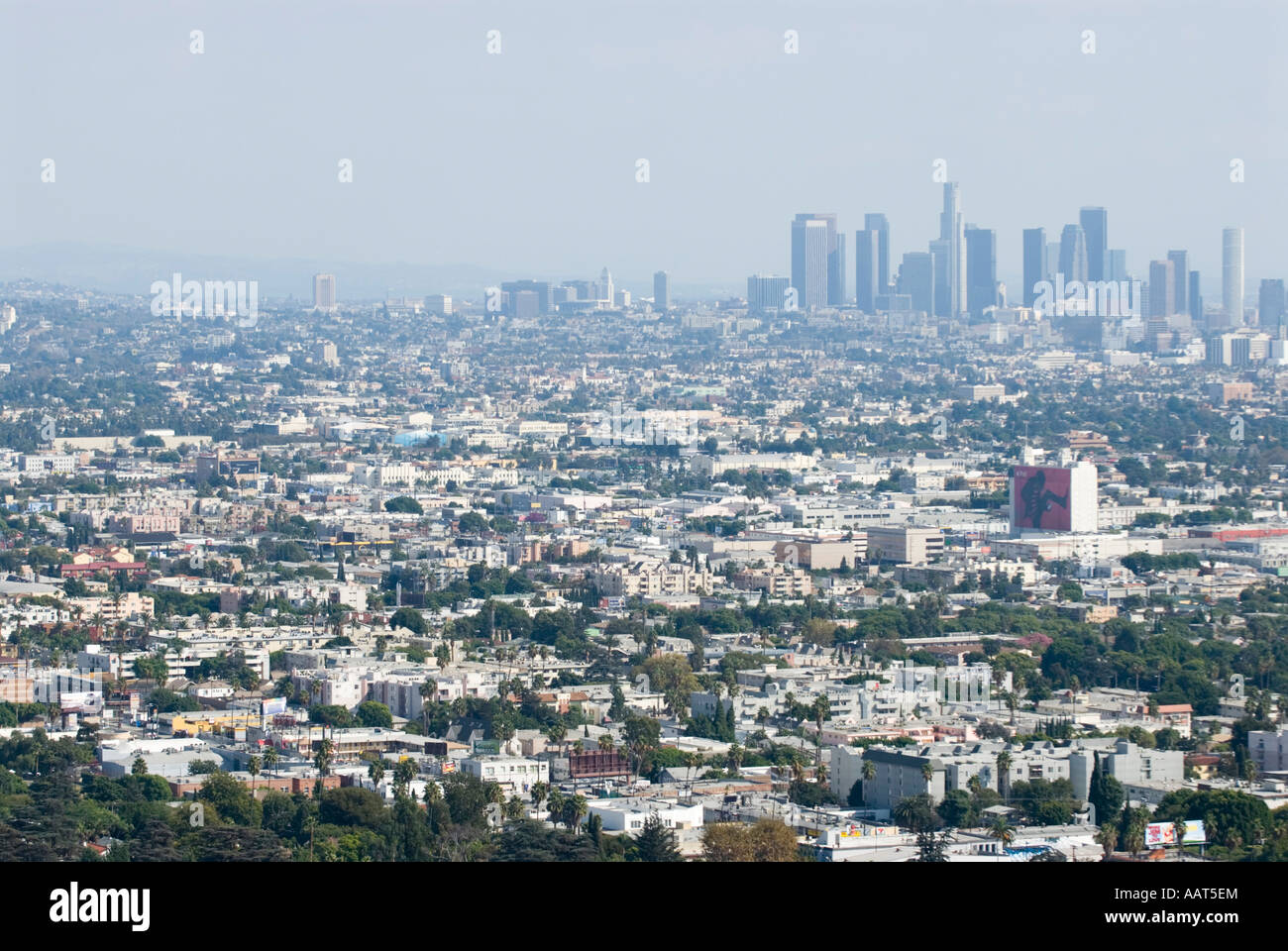 Blick auf Los Angeles aus Hollywood Hills Kalifornien Stockfoto