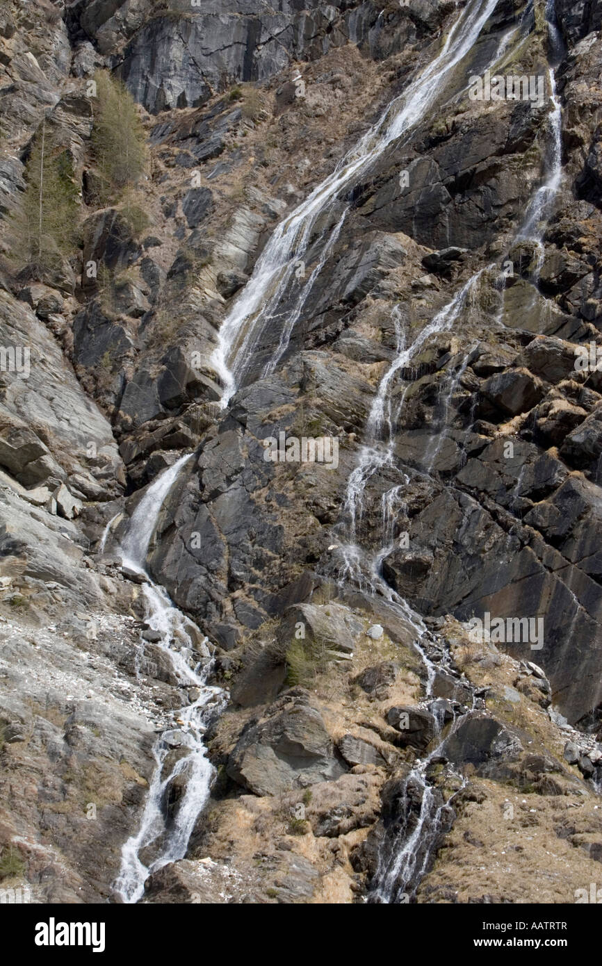 Wasserfall in der Martello-Tal (Val Martello oder Martelltal), Süd Tirol, Italien Stockfoto