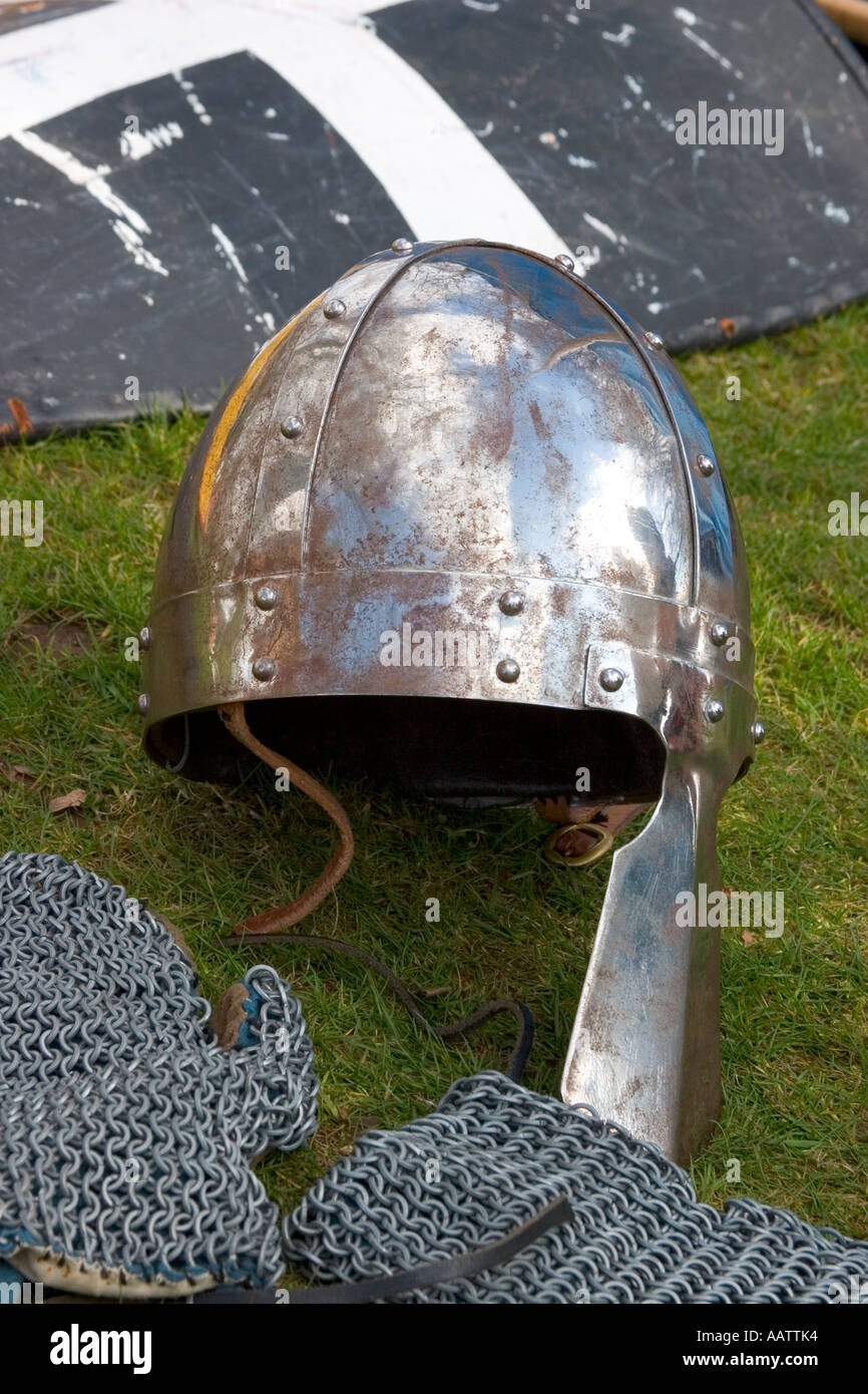 Norman Re-Enactor in Kenilworth Castle. Stockfoto