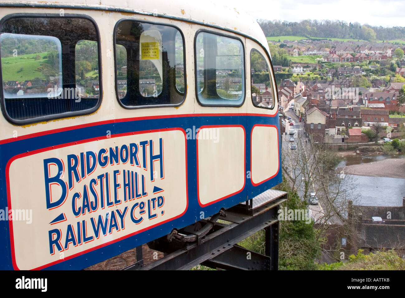 Bridgenorth Castle Hill Railway. Stockfoto