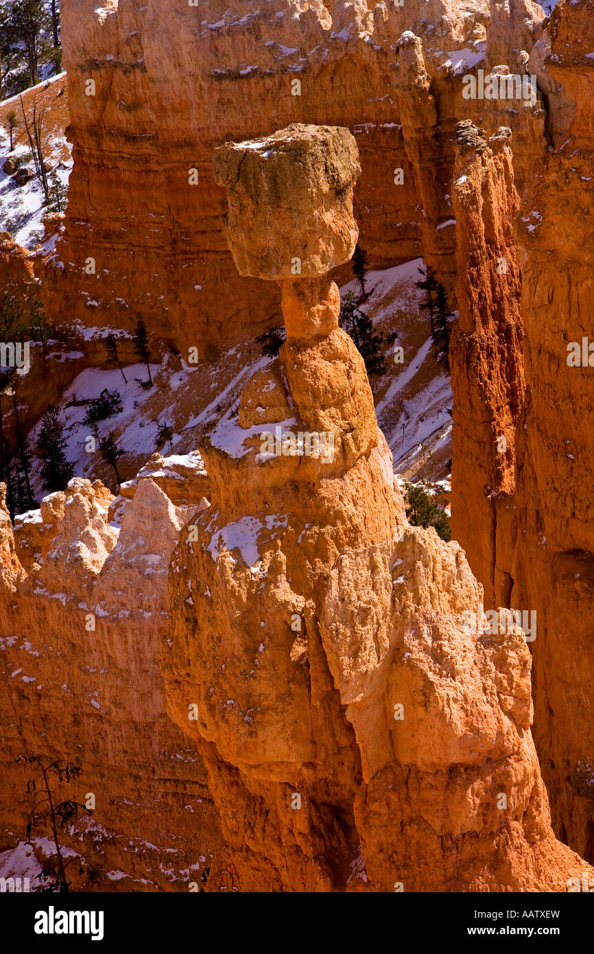 Thors Hammer Bryce Canyon Nationalpark im Winter Utah USA Stockfoto