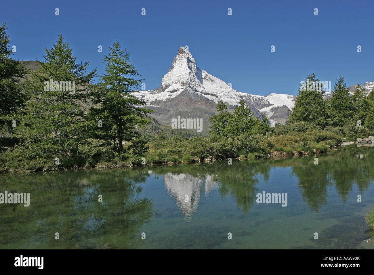 Das Matterhorn spiegelt, Schweiz Stockfoto