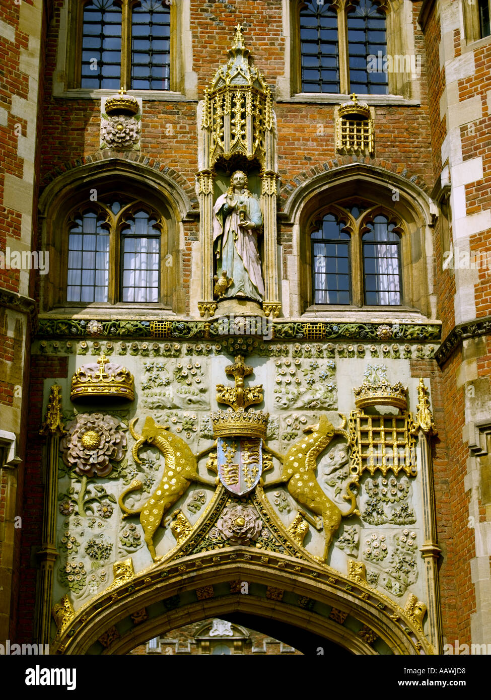 Cambridge, Str. Johns Hochschule, Eingang Stockfoto