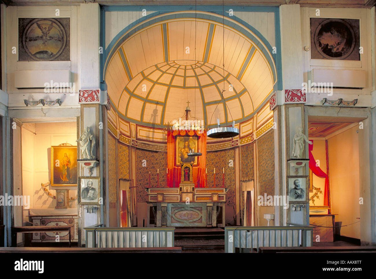 Elk262 1903 Idaho Cataldo alte Mission SP Heilige Herz Mission 1850 Interieur Stockfoto