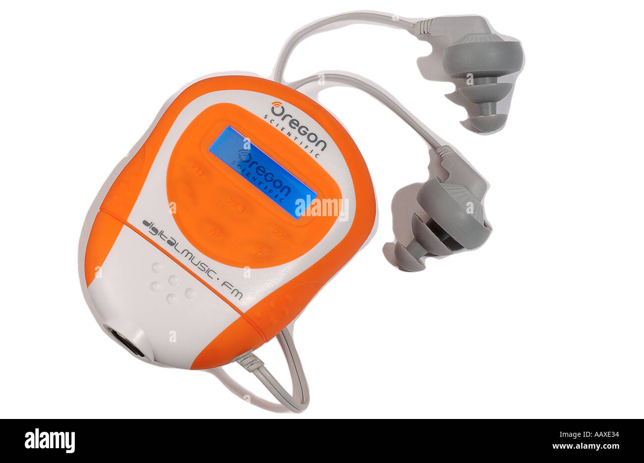 Oregon Scientific, MP3-Player, Musik, Kopfhörer. Stockfoto