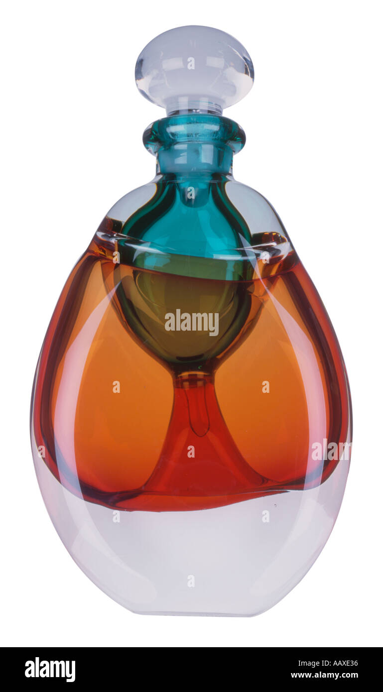 Duft-Flasche in farbigem Glas Stockfoto