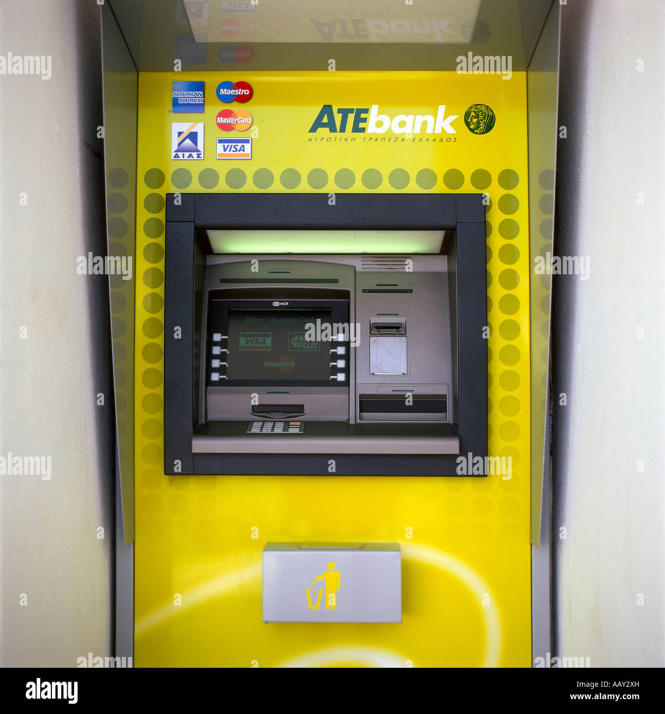 ATEbank ATE-Bank ATM Geldautomat Banken Griechenland KATHY DEWITT Stockfoto