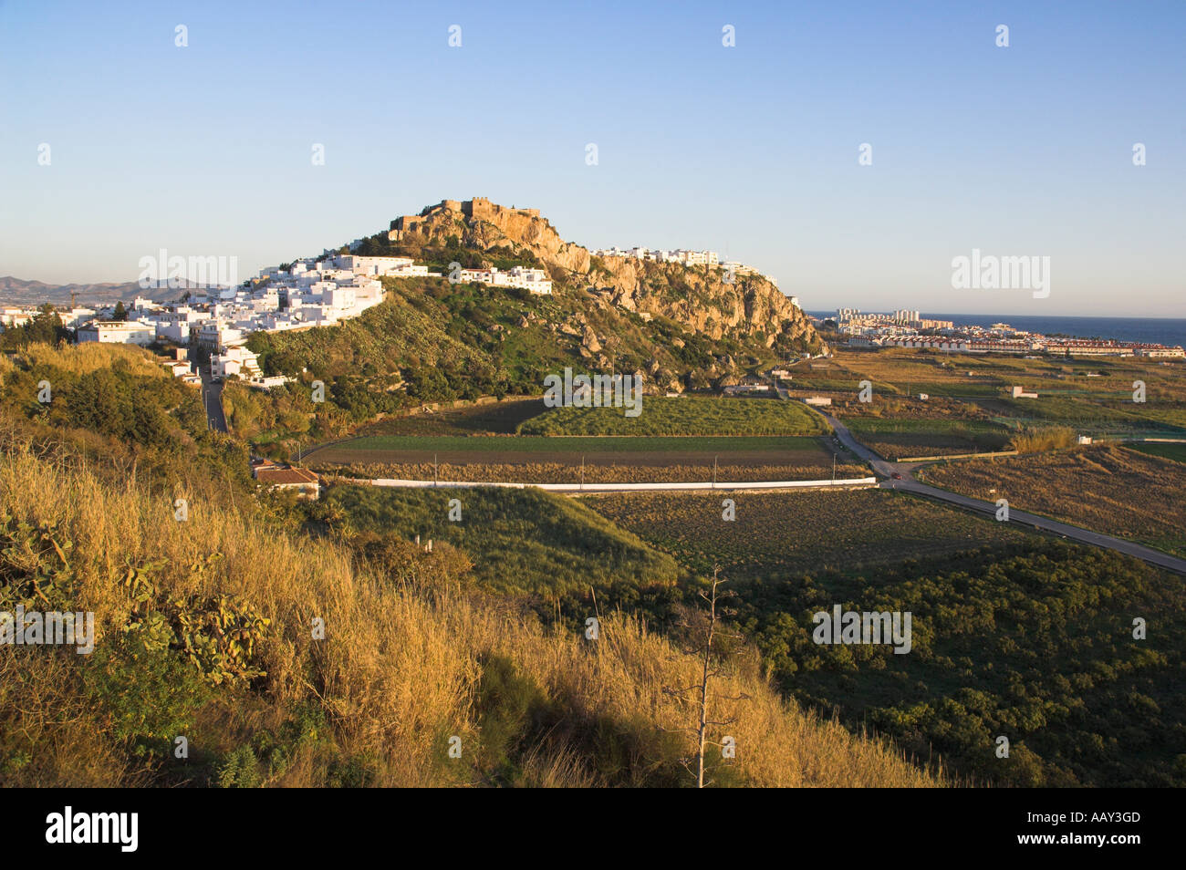 Europa Spanien Andalusien Salobrena Burg tagsüber Stockfoto