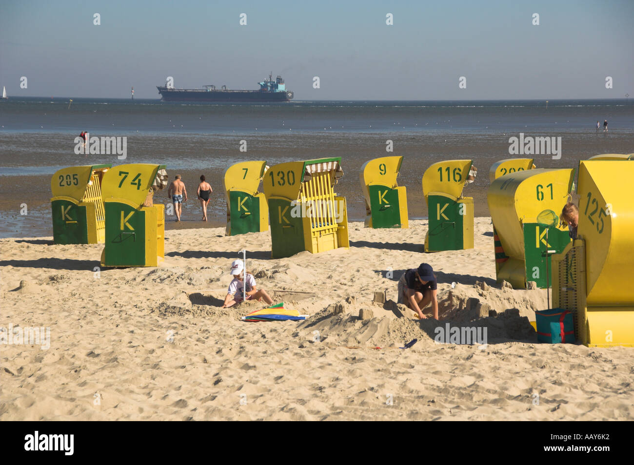 Deutschland niedrigere Sachsen Cuxhaven Strand Stockfoto