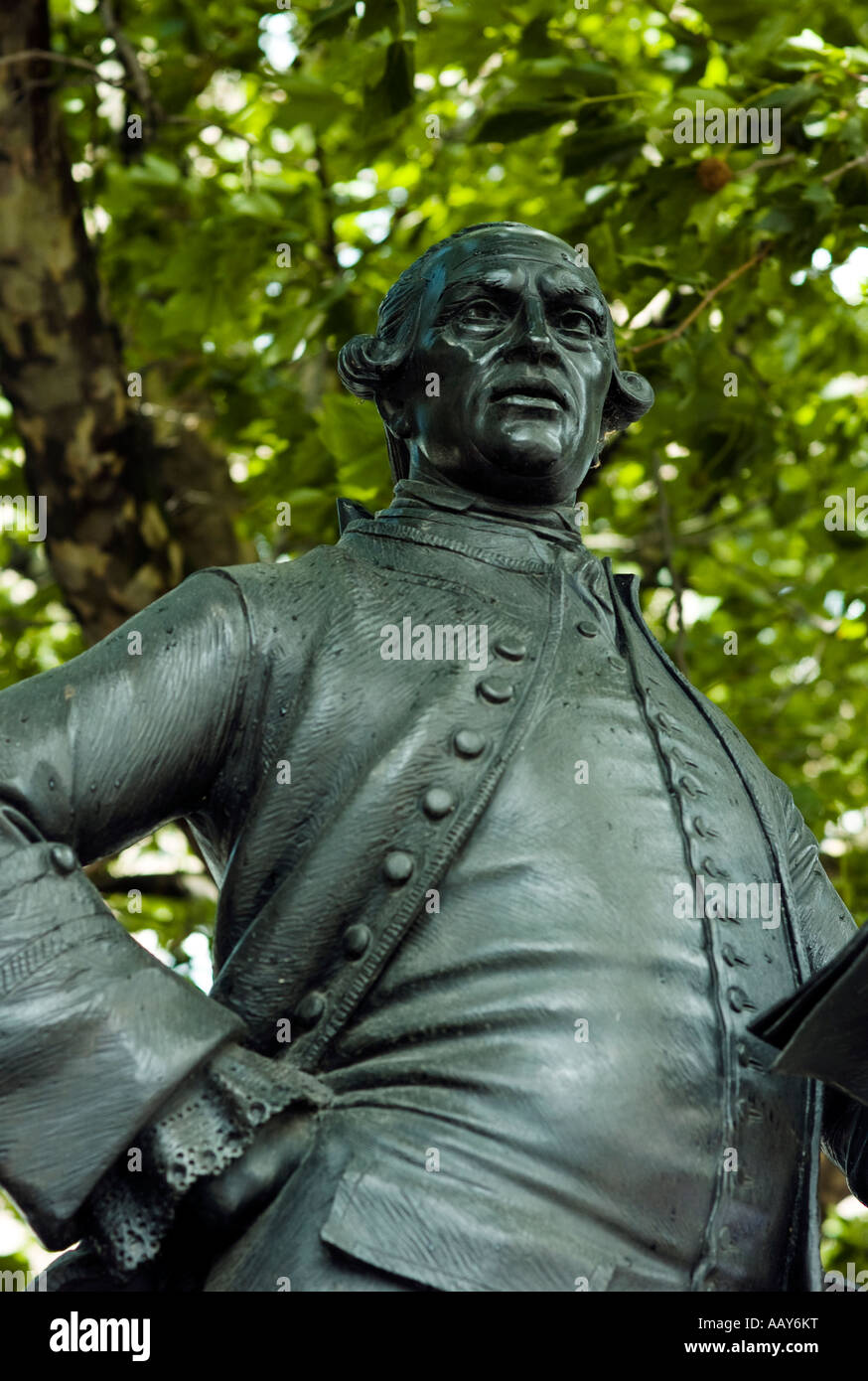 Statue von John Wilkes, bekannt als Crosseyed in Fetter Lane, London Stockfoto