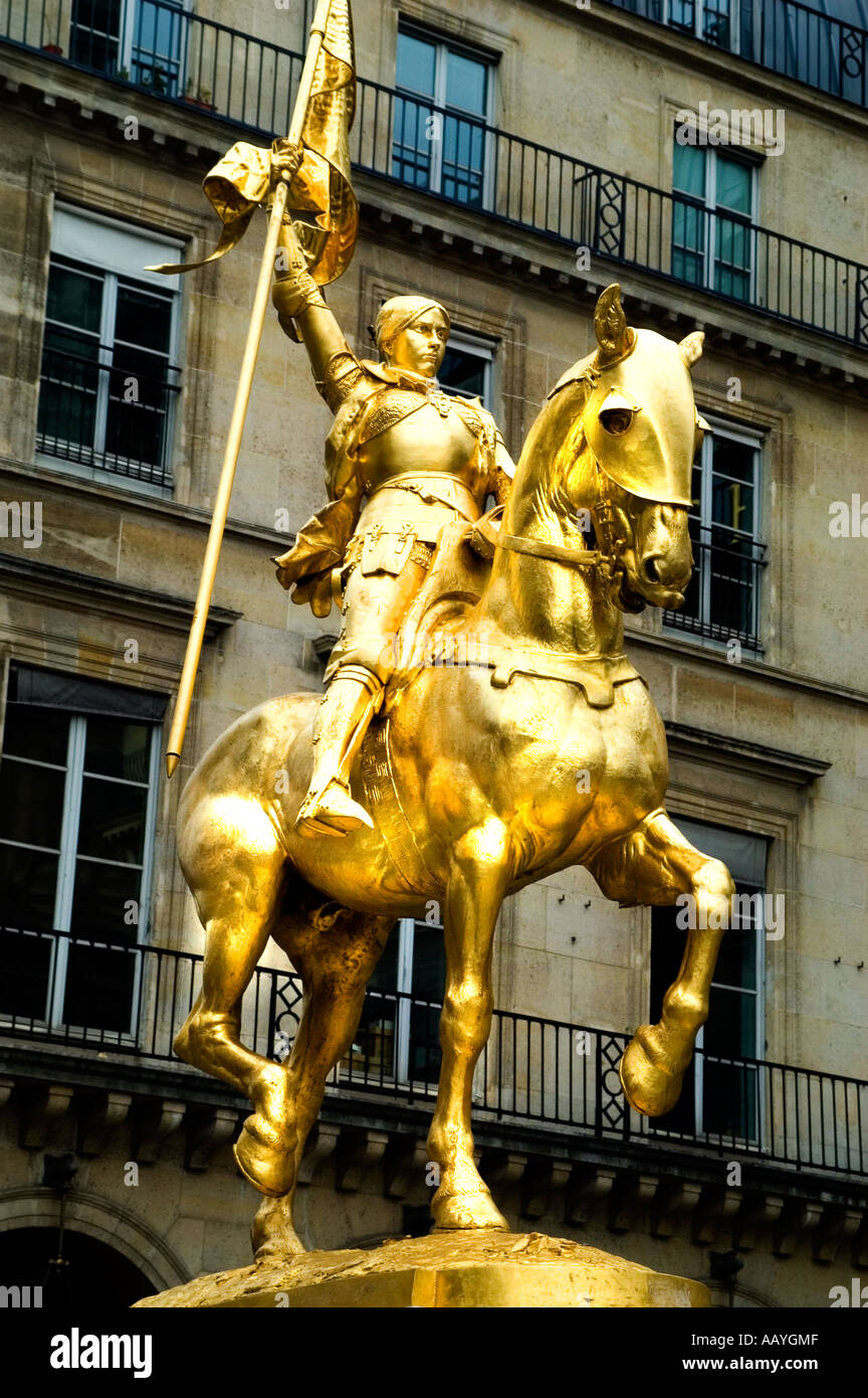Frankreich Paris Jeanne d ' Arc Jeanne d ' Arc Gold Jeanne d ' Arc 1412-1431 The Maid von Orléans - Anglo-französischen hundert Jahre Krieg Stockfoto