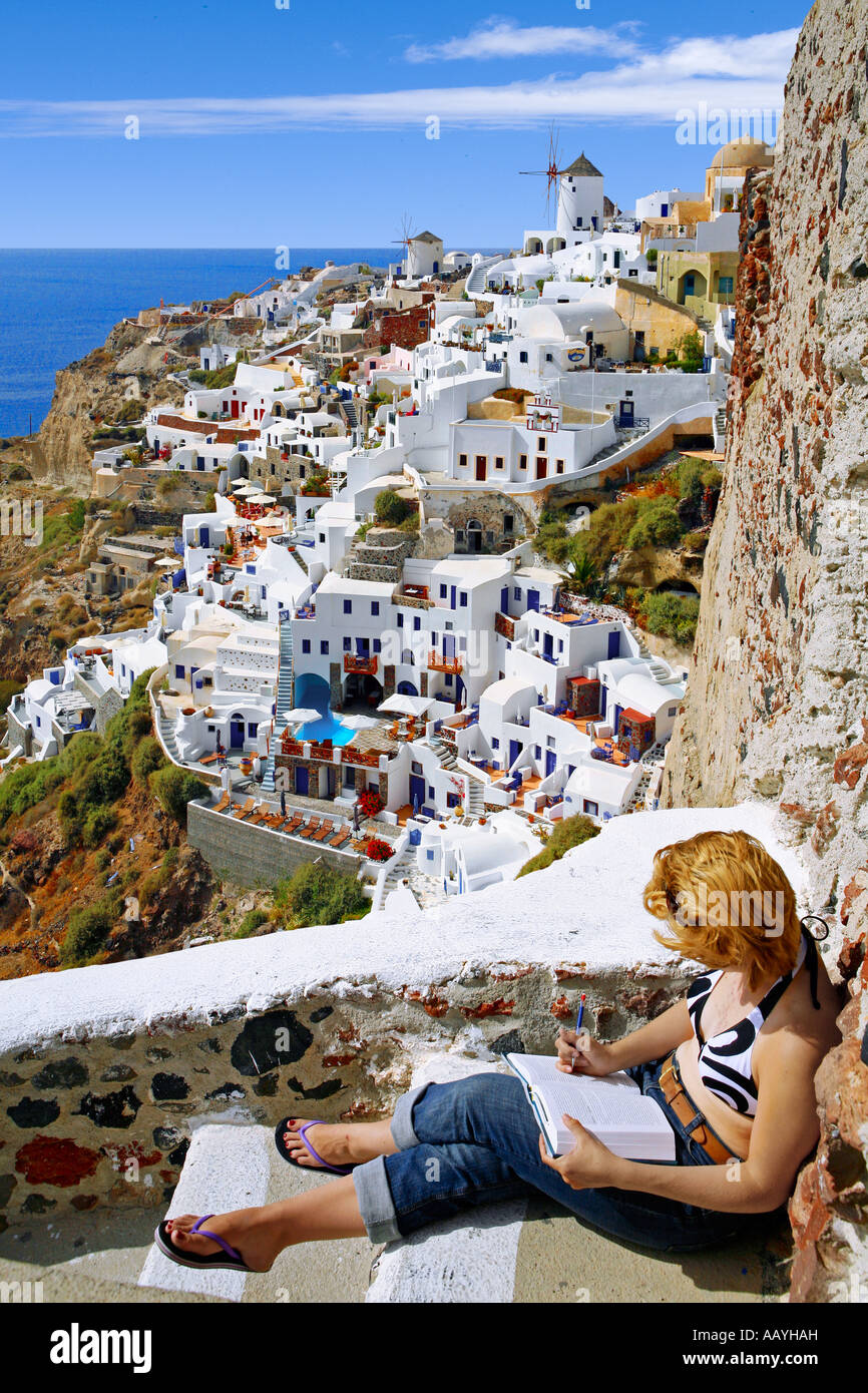 Oia Santorini Kykladen Inseln Stockfoto