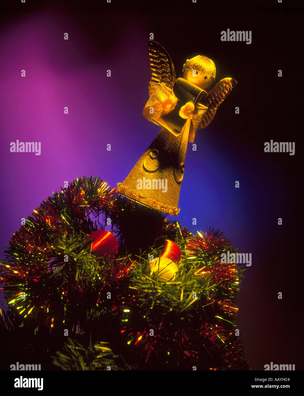 Engel auf den Weihnachtsbaum Stockfoto