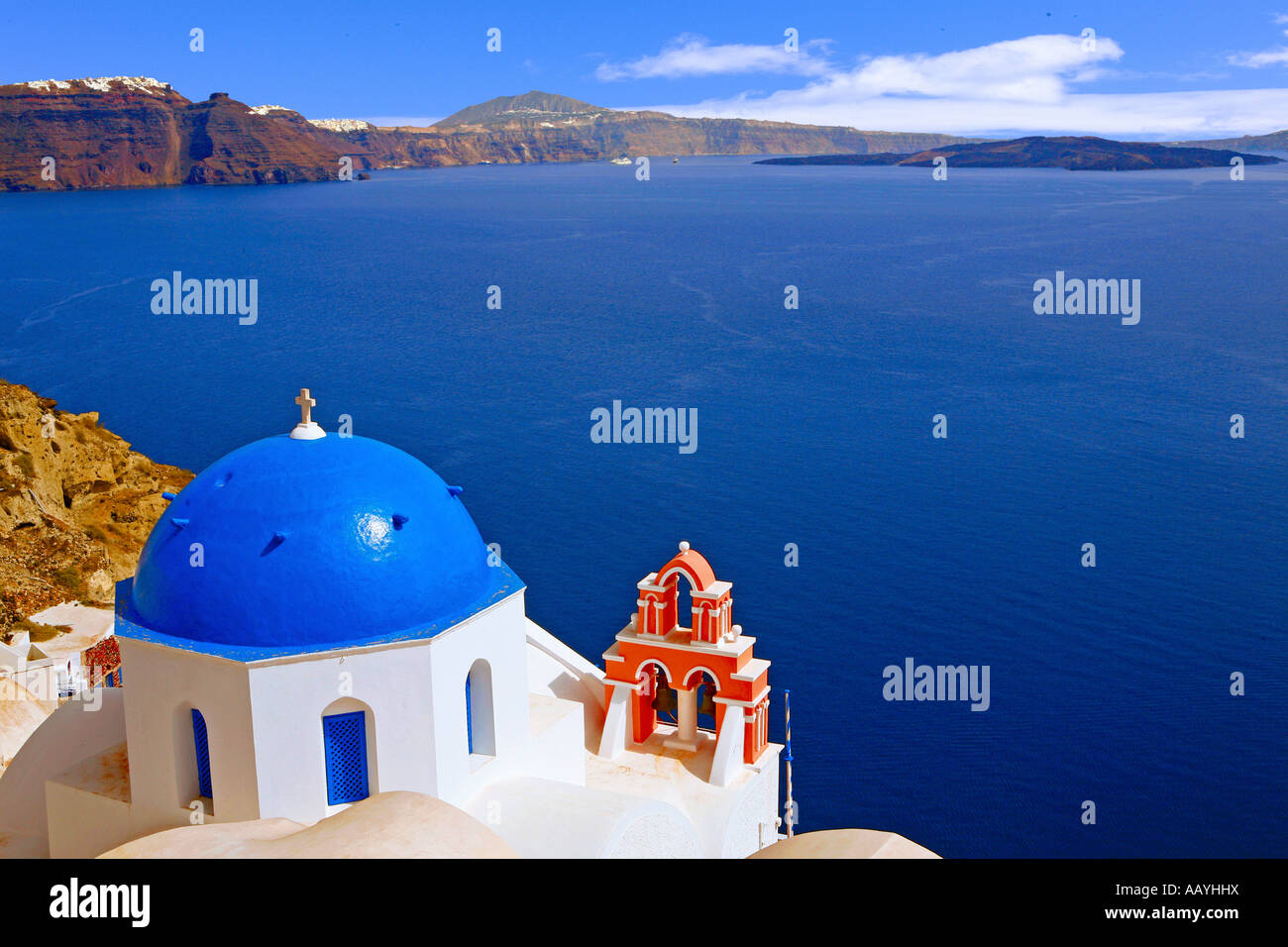 Kirche in Oia Santorini Kykladen-Inseln Stockfoto