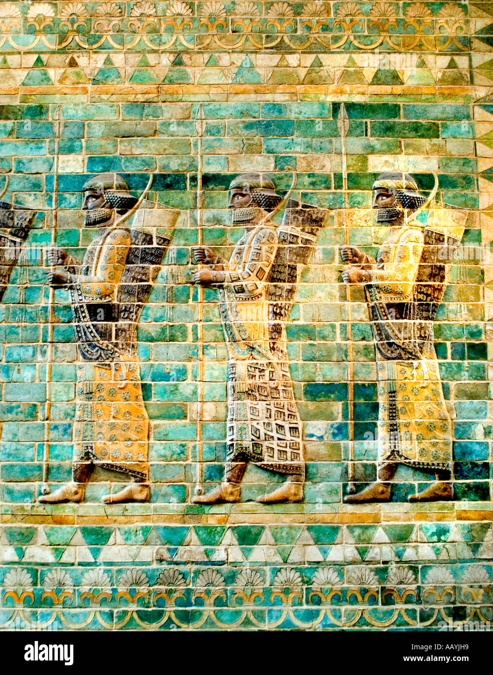 Die Bogenschützen von Darius persische Fries aus dem Palast Darius der große in Susa Stockfoto