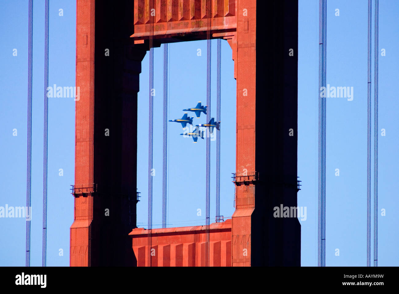 Blauen Engel fliegen in San Francisco Stockfoto