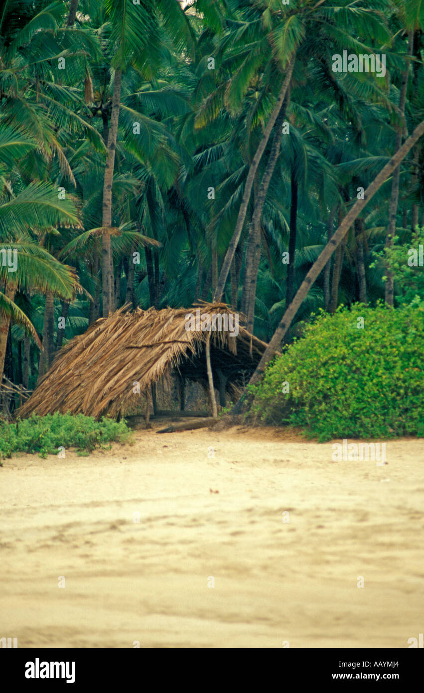 Hütte am Strand von Palolem in Goa, Indien. Stockfoto