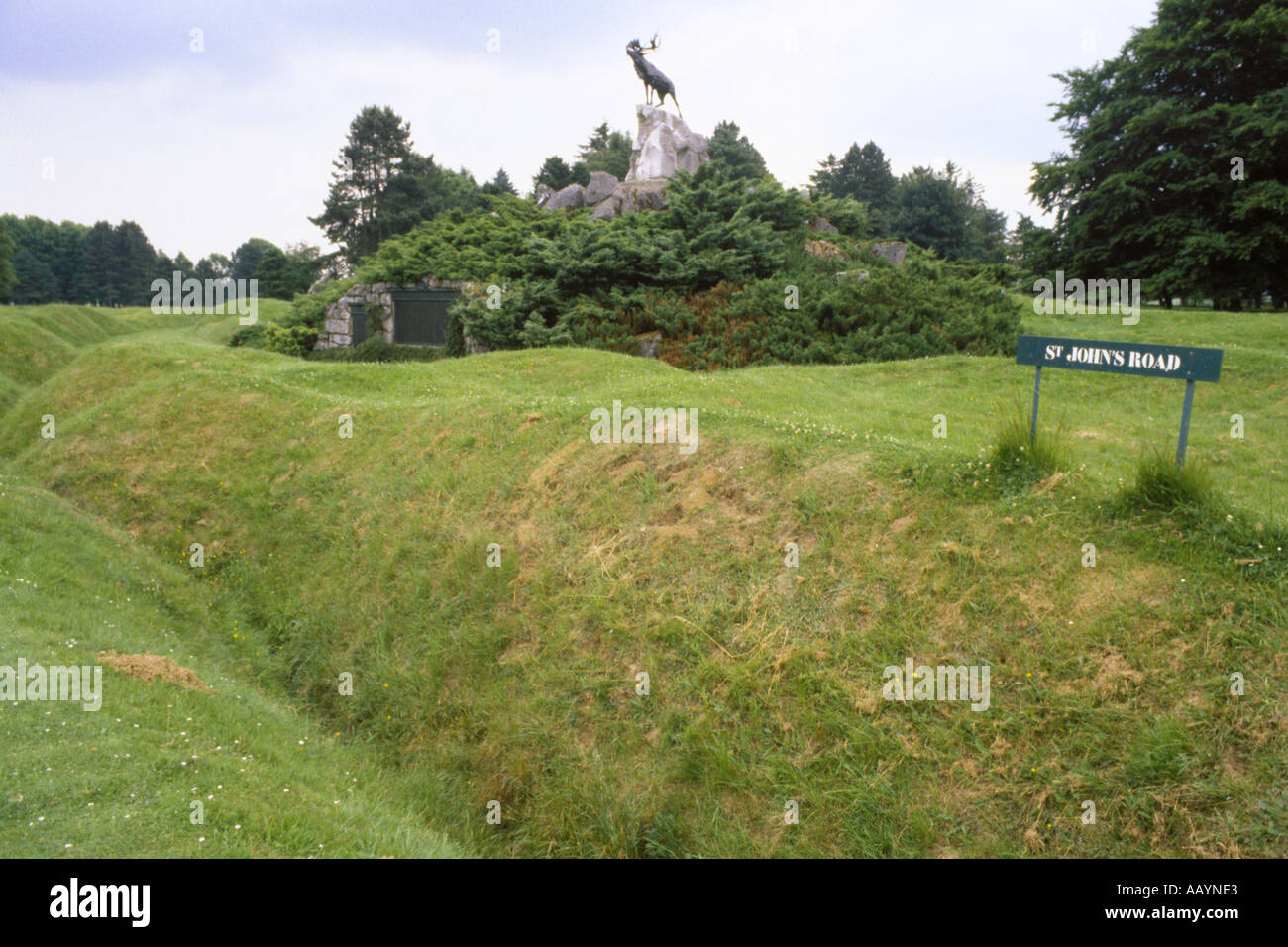 Ersten Weltkrieg Schlacht an der Somme Gräben bei Beaumont Hamel Neufundland Schlachtfeld Memorial Park JMH0788 Stockfoto
