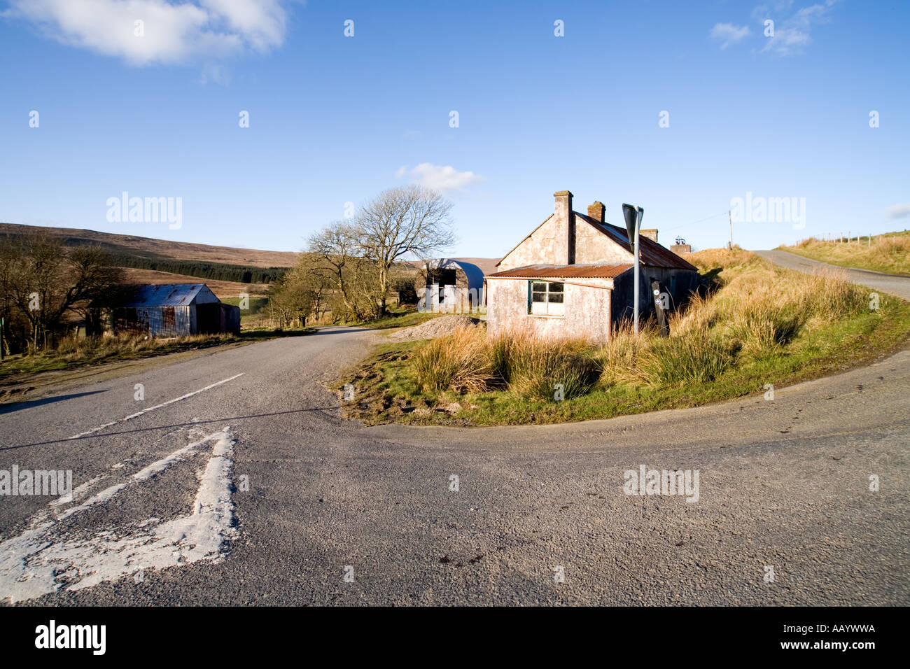 Ländliche verlassene Siedlung Sperrin Mountains Co. Tyrone Nordirland Stockfoto