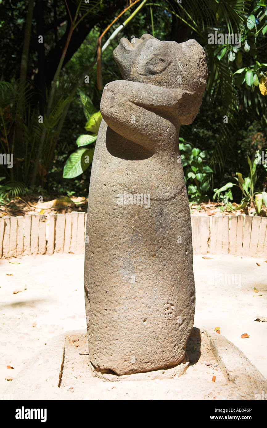 Affe, Blick auf den Himmel Skulptur, Olmeken Archäologisches Museum, Parque La Venta, Villahermosa, Tabasco Staat, Mexiko Stockfoto