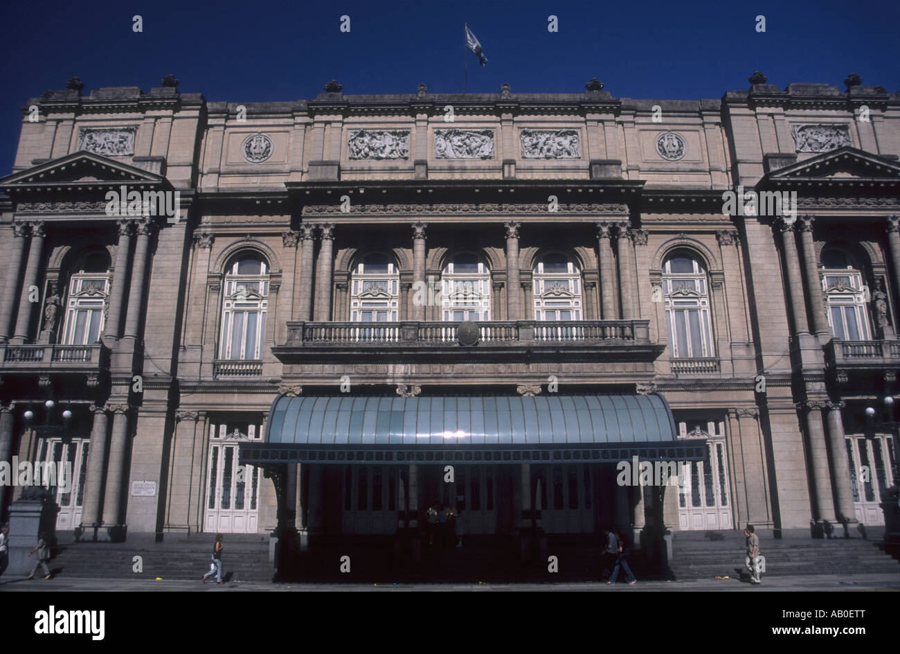 Colon Theater Eingang Fassade, Avenida 9 de Julio, Buenos Aires, Argentinien Stockfoto