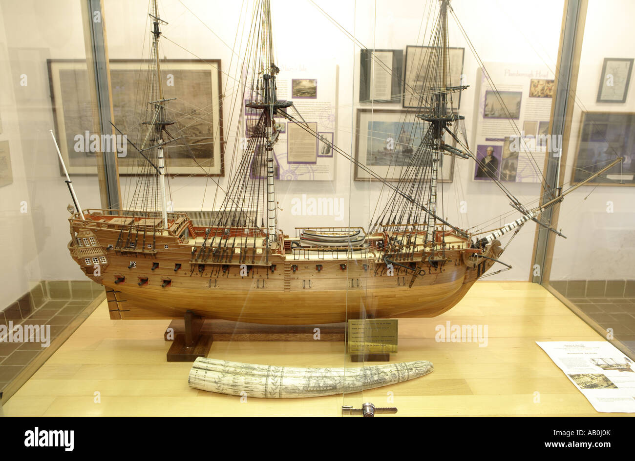 Der Vater des amerikanischen John Paul Jones Museum Arbigland Dumfries Schottland UK Modells der Bonhomme Richard Schiffe eines Jones Stockfoto