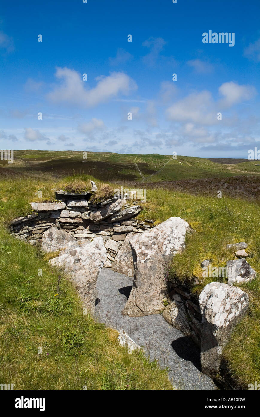 dh CAIRN von bekommen CAITHNESS neolithischen kurze gehörnten chambered Cairn Orkney Cromarty Typs Stockfoto