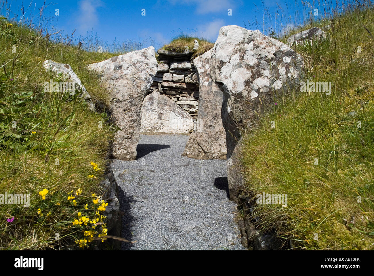 dh CAIRN von bekommen CAITHNESS neolithischen kurze gehörnten chambered Cairn Orkney Cromarty Typs Stockfoto