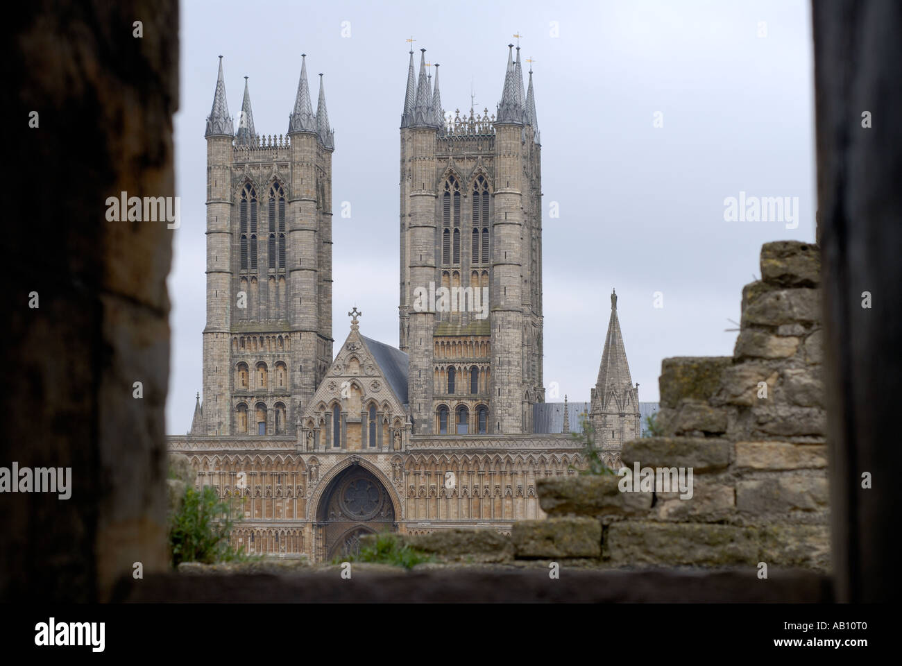 Lincoln Kathedrale von Lincoln Castle betrachtet Stockfoto