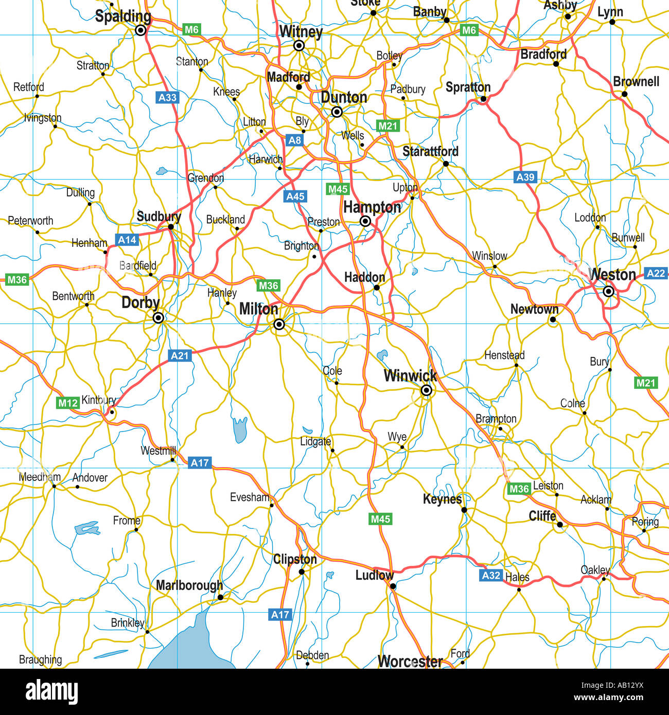 Eine fiktive, bestehend England Regionalkarte (Abbildung) Stockfoto