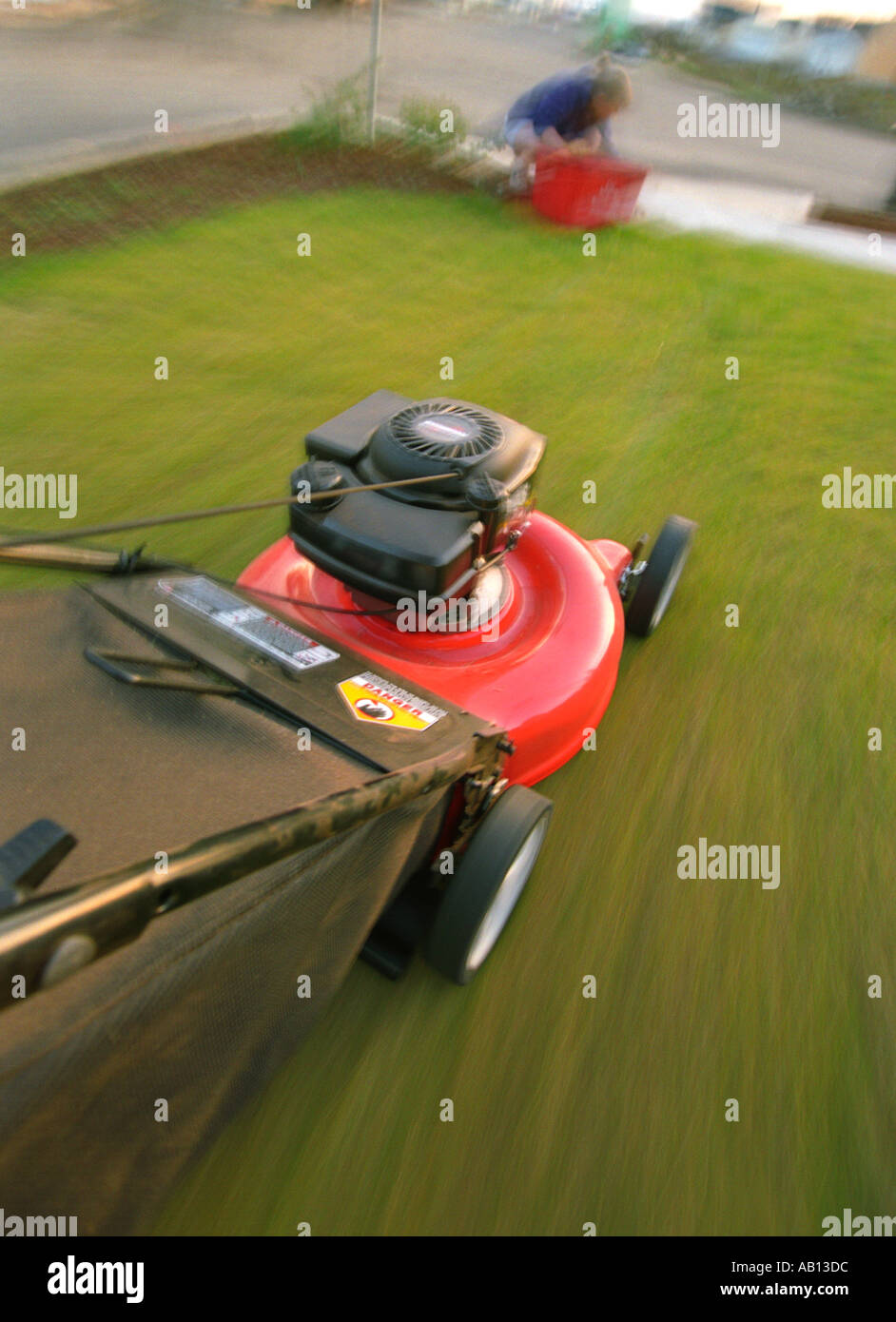 Rasenmähen Stockfoto