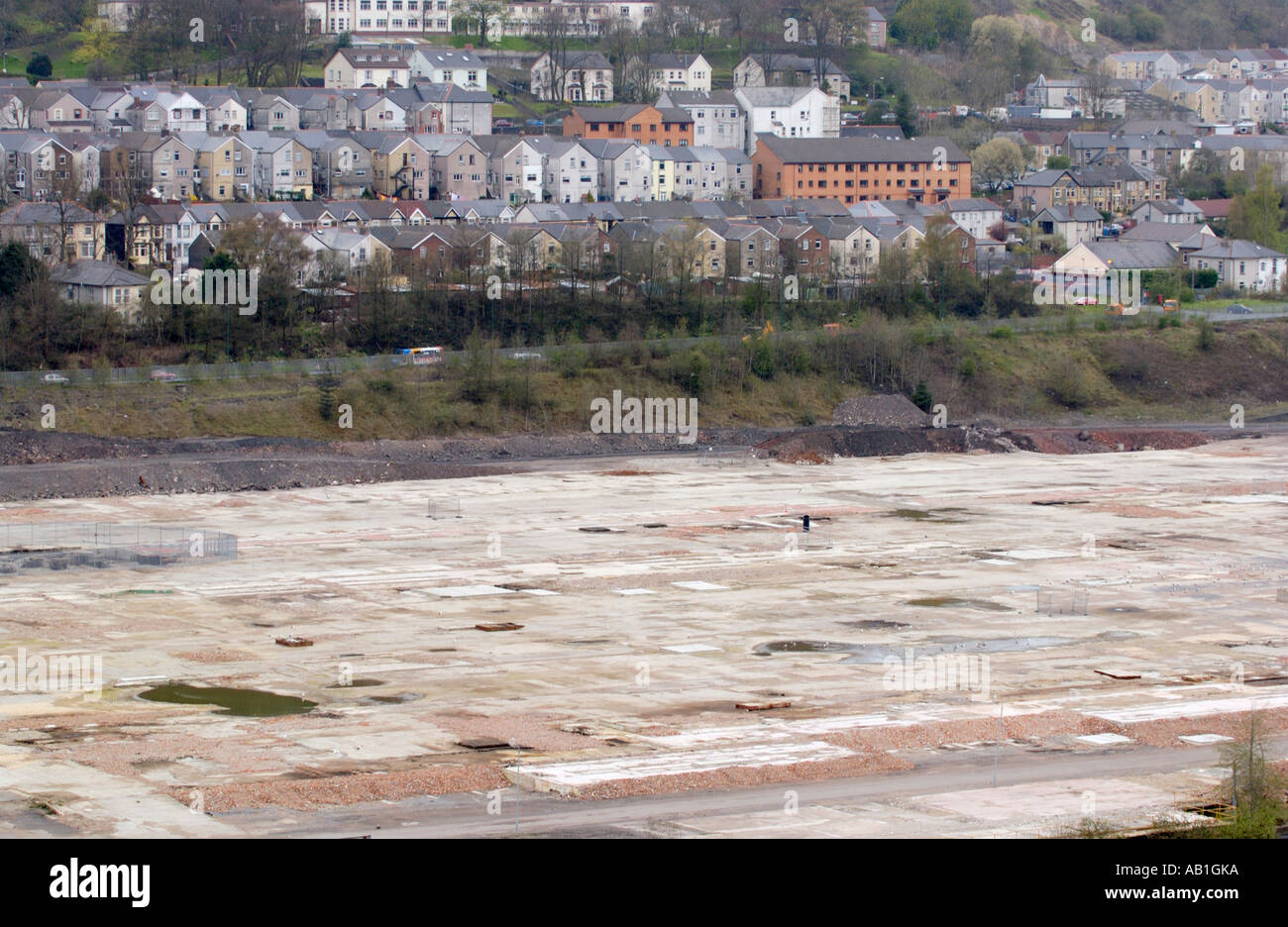 Reklamation-Website der ehemaligen Corus Stahlwerke in Ebbw Vale oder Gwent South Wales Valleys UK Stockfoto