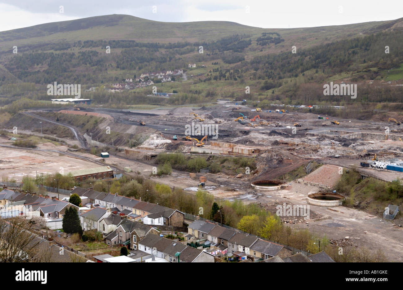 Reklamation-Website der ehemaligen Corus Stahlwerke in Ebbw Vale oder Gwent South Wales Valleys UK Stockfoto
