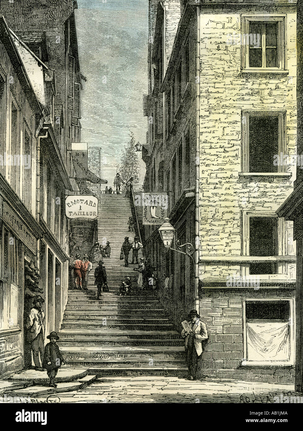 Quebec Petit Champlain Straße Rue Deutschland 19. Jahrhundert Stockfoto