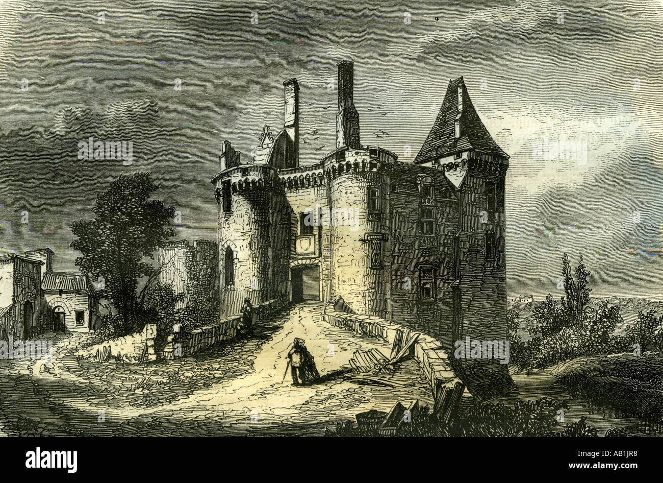 Mareuil Dordogne 1851 Schloss Chateau Frankreich Stockfoto