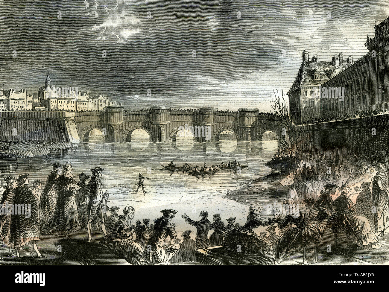 Seine Paris 1785 Stockfoto