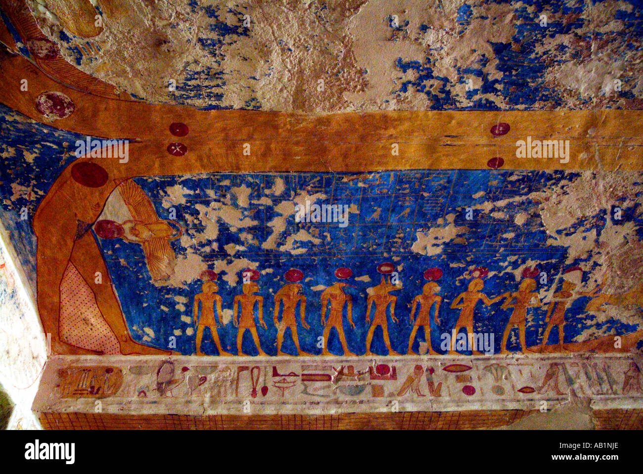 Grab-Gemälde-Tal der Könige-Luxor-Ägypten Stockfoto