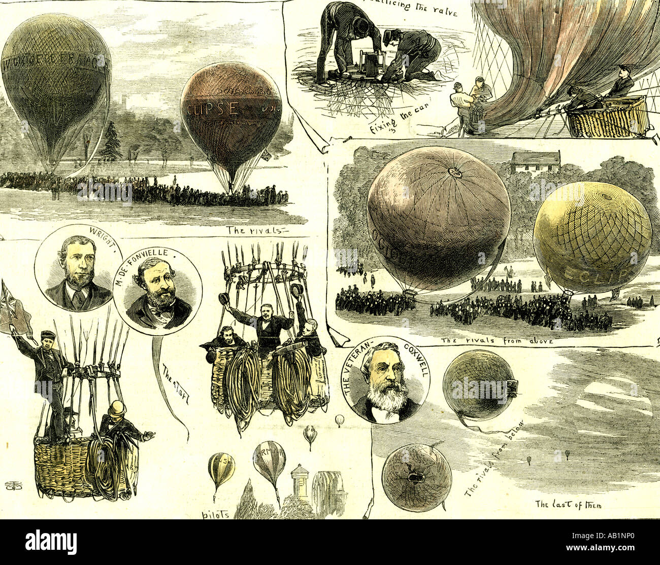 Internationales Ballon-Wettbewerb 1880-London-UK Stockfoto