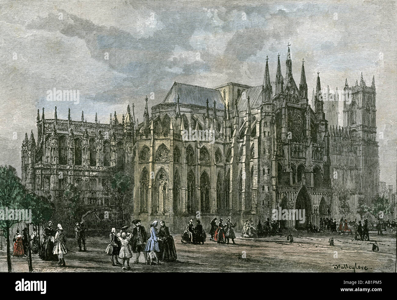 Großbritannien London Westminster Abbey 19. Jahrhundert Kirche Straße Stockfoto