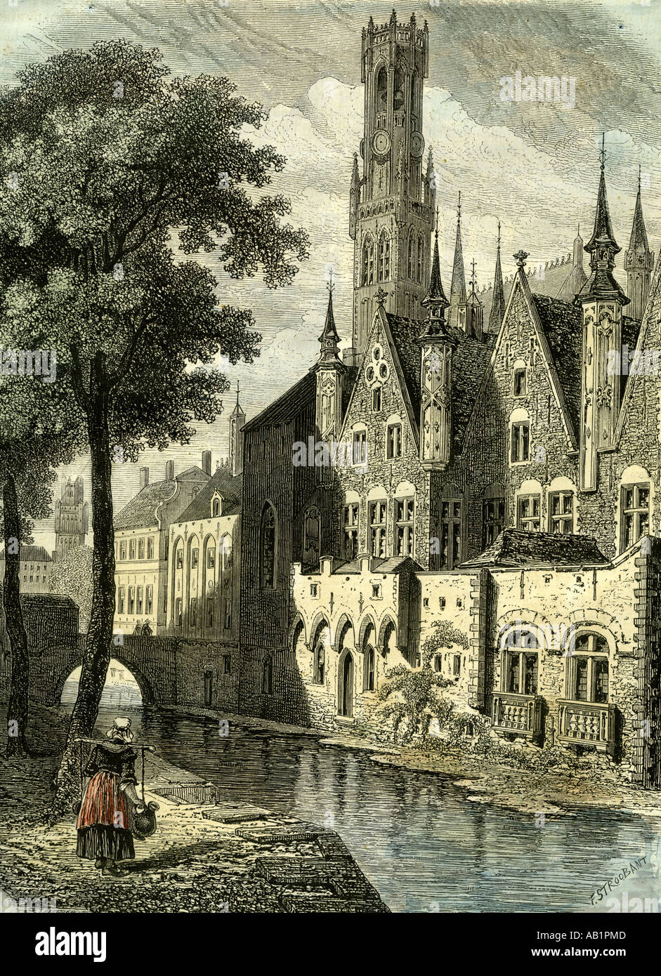 Belgien-Brügge-Palais du Franc Palais du Gerechtigkeit 1854 Stockfoto